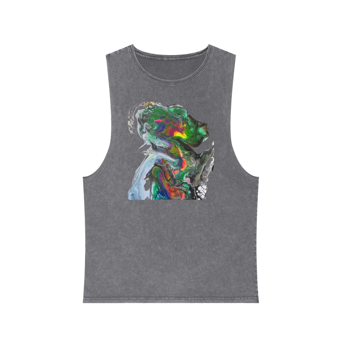 Green Alien Warrior Stonewash Tank Top