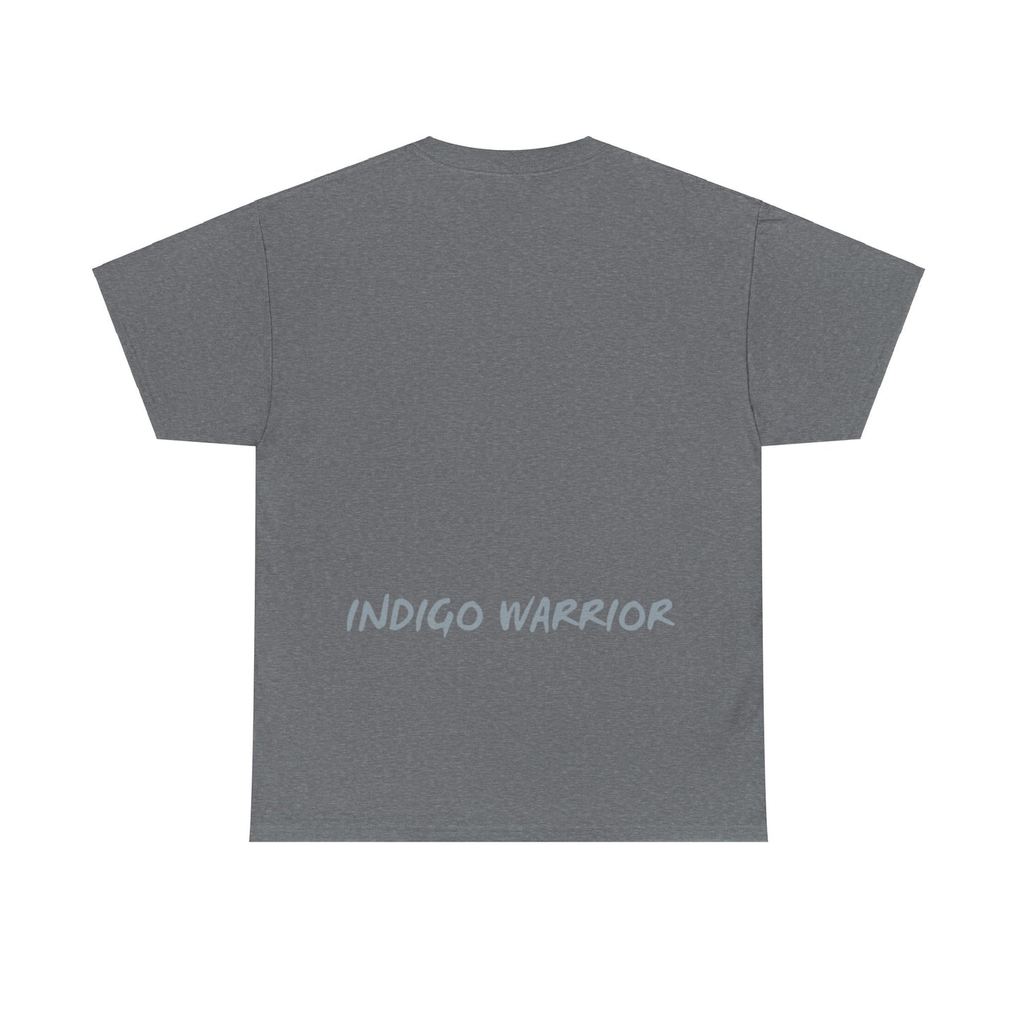 Indigo Warrior Cotton Tee - Green Alien Warrior Fluid Art Print