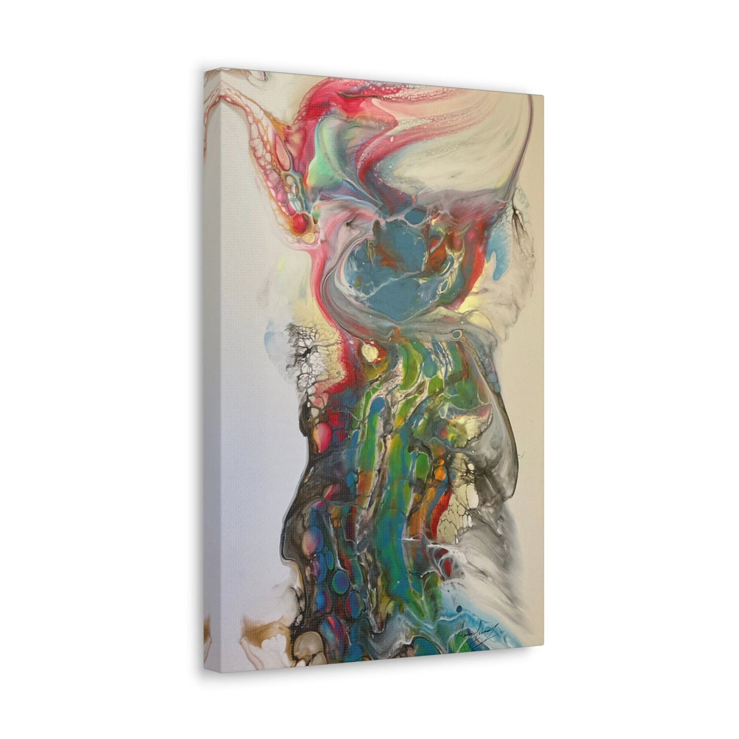 Canvas Wall Art - 'Miss Rhino' Fluid Art Print