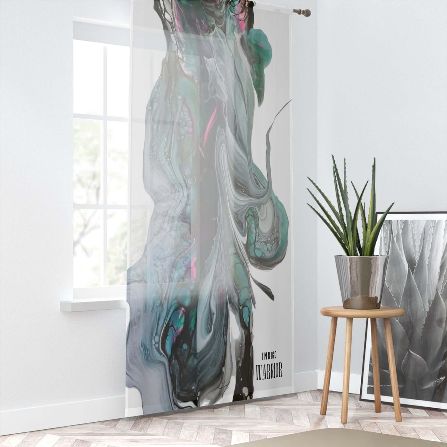 Sheer Curtain Octopus Print