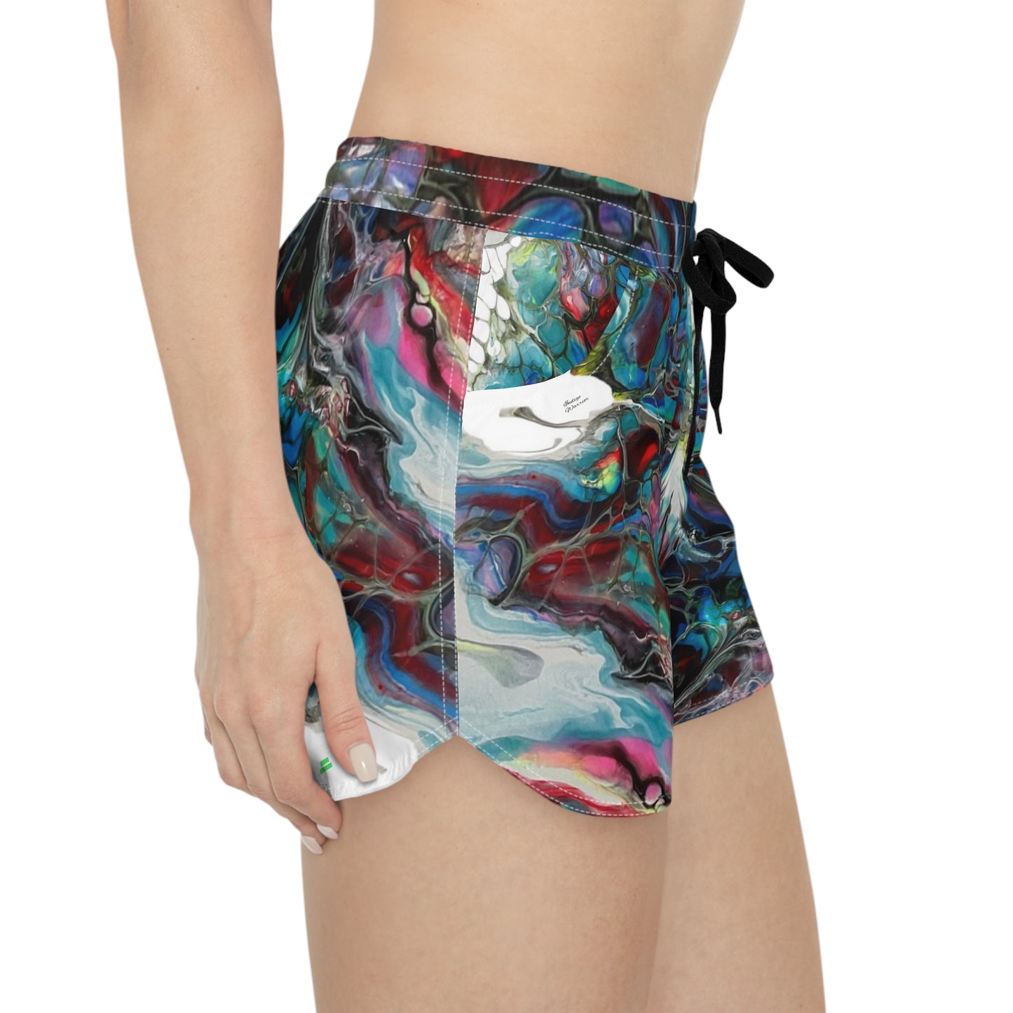 Fluid Art Shorts - Blue Purple Vivid Colors - Women's Shorts
