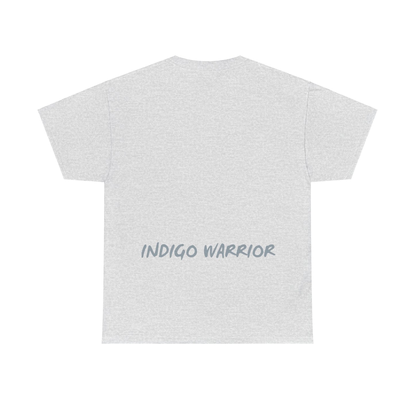 Indigo Warrior Cotton Tee - Green Alien Warrior Fluid Art Print