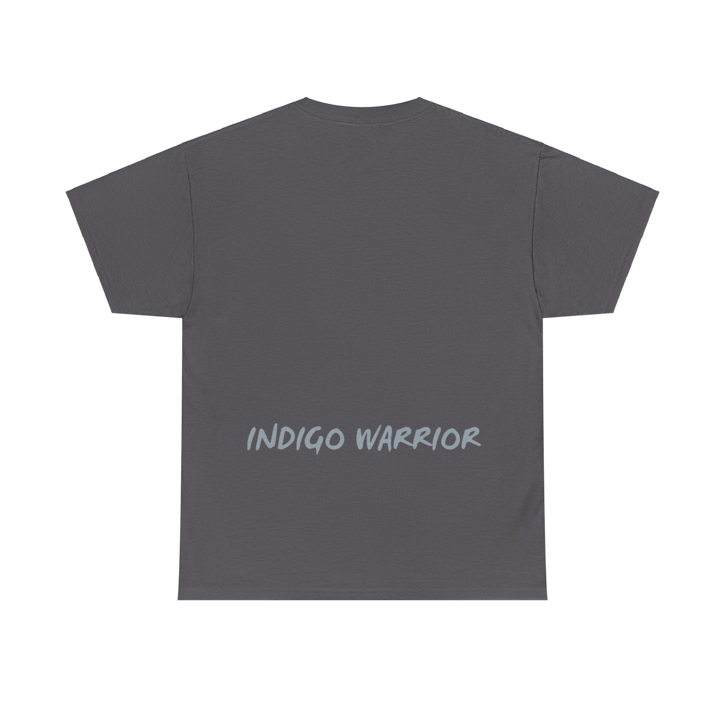 Indigo Warrior Cotton Tee - Green Alien Warrior Fluid Art Print