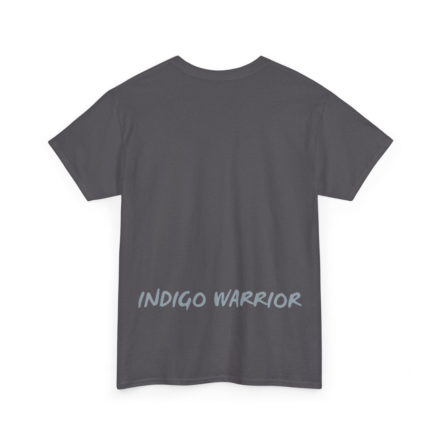 Indigo Warrior Cotton Tee - Green Alien Warrior Fluid Art Print