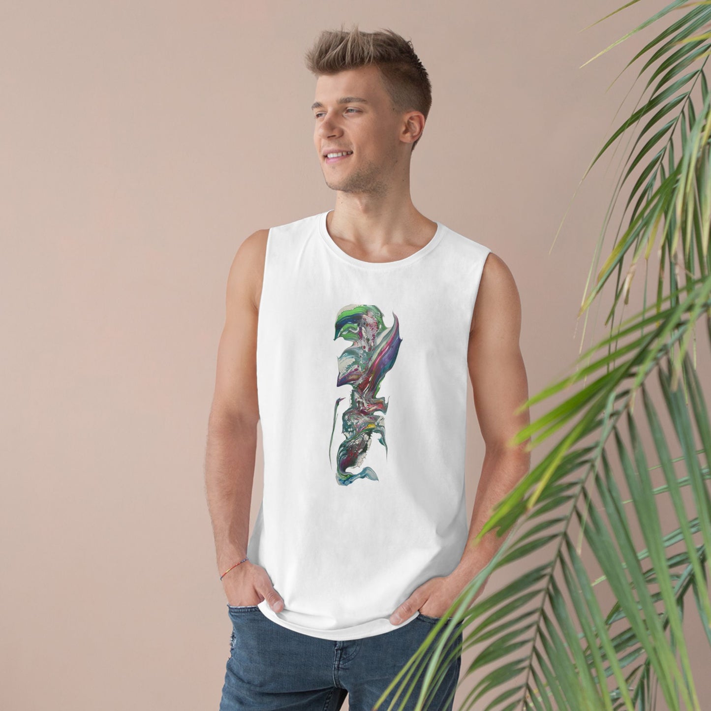 Tank Top - Indigo Warrior Flower Surfer Print Unisex Barnard Tank