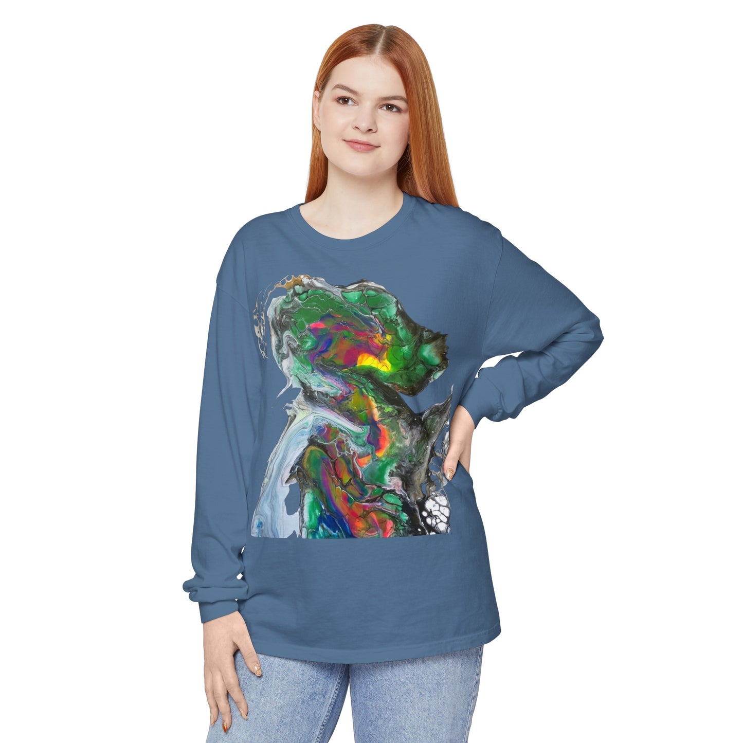 Indigo Warrior Green Alien Long Sleeve T-Shirt