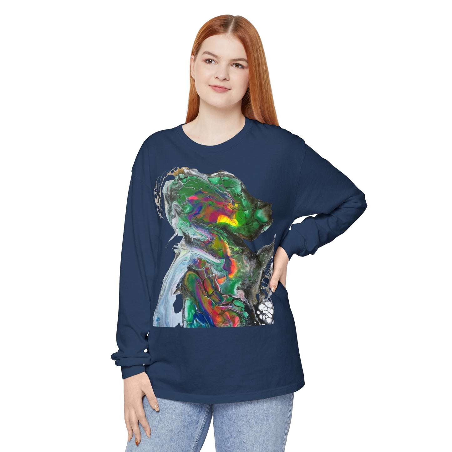 Indigo Warrior Green Alien Long Sleeve T-Shirt