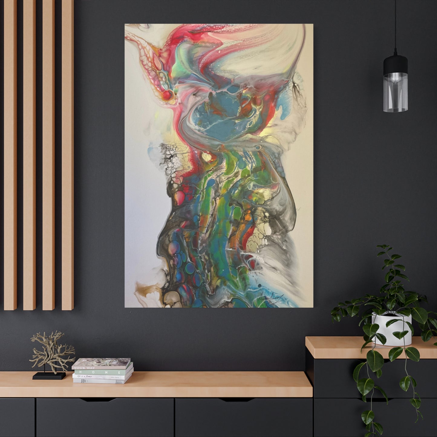 Canvas Wall Art - 'Miss Rhino' Fluid Art Print