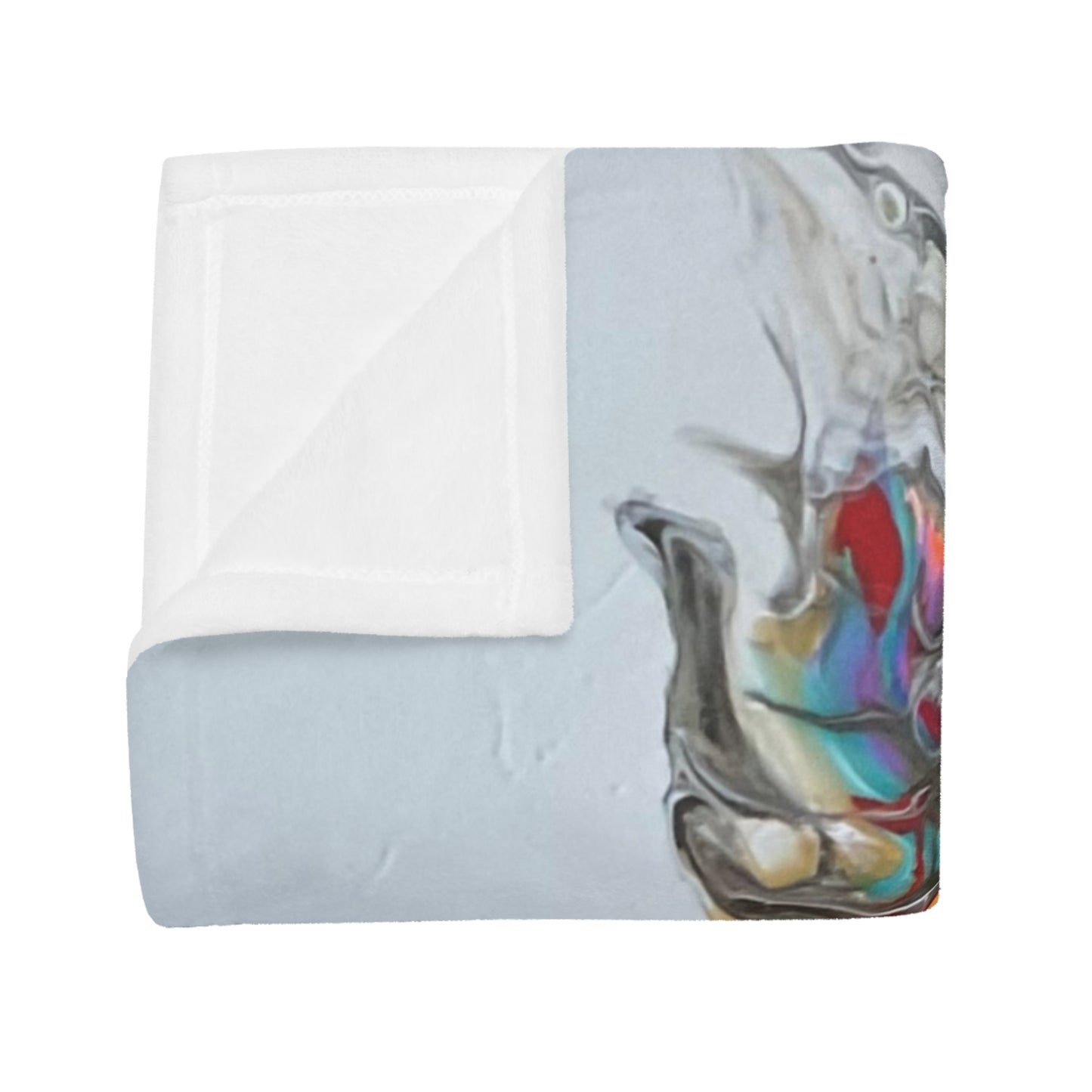Plush Fleece Blanket - 'Miss Hippo' Fluid Art Orange and Red Velvet