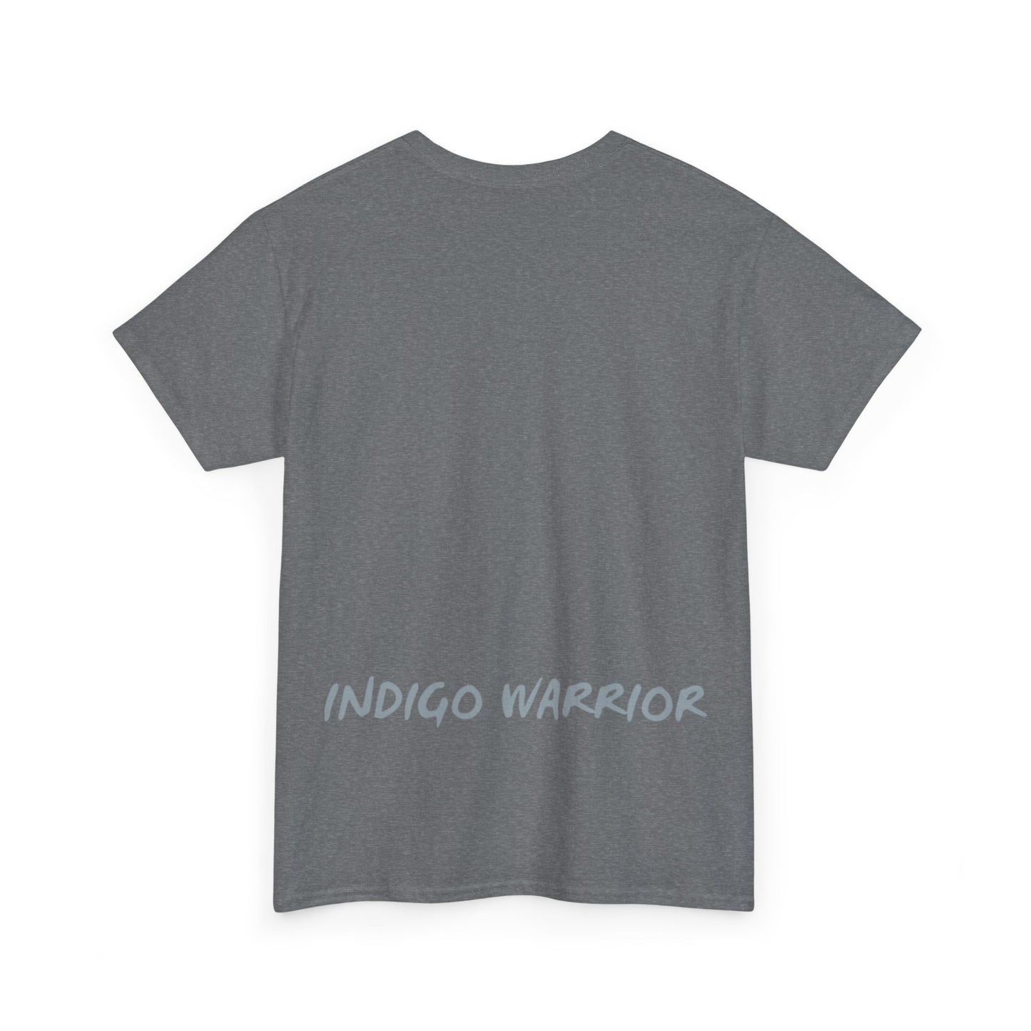 Indigo Warrior Cotton Tee - Green Alien Warrior Fluid Art Print