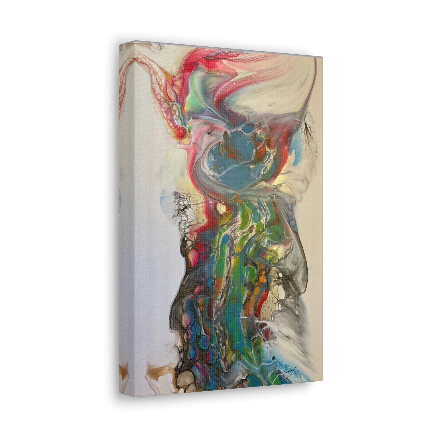 Canvas Wall Art - 'Miss Rhino' Fluid Art Print