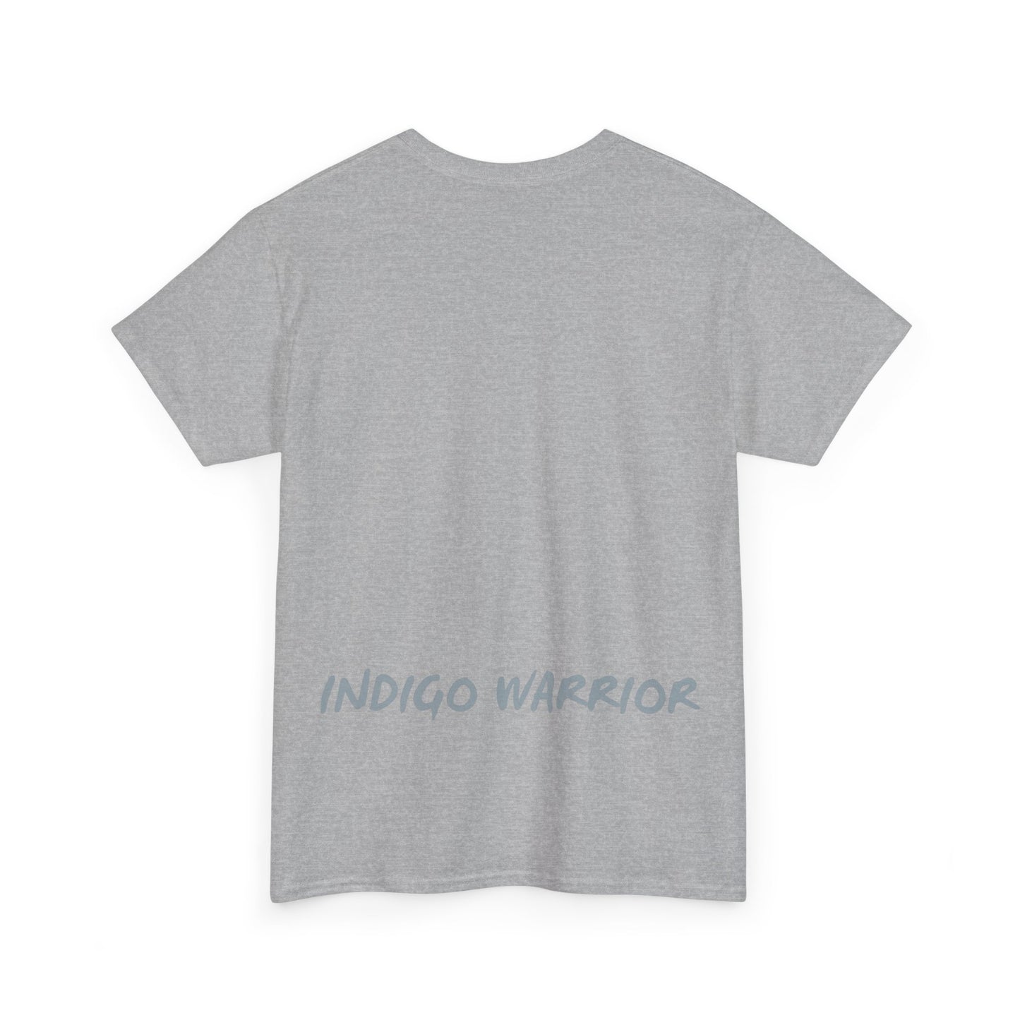 Indigo Warrior Cotton Tee - Green Alien Warrior Fluid Art Print