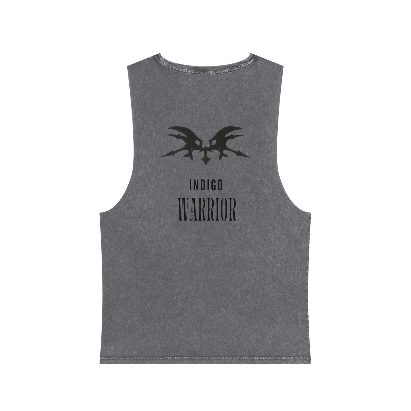 Indigo Warrior Tank Top - Bubba Ele Fluid Art Print, Unisex Stonewash