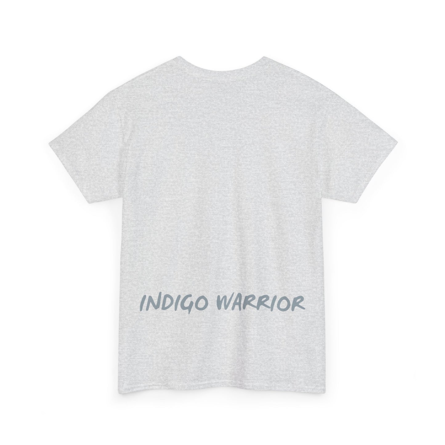 Indigo Warrior Cotton Tee - Green Alien Warrior Fluid Art Print