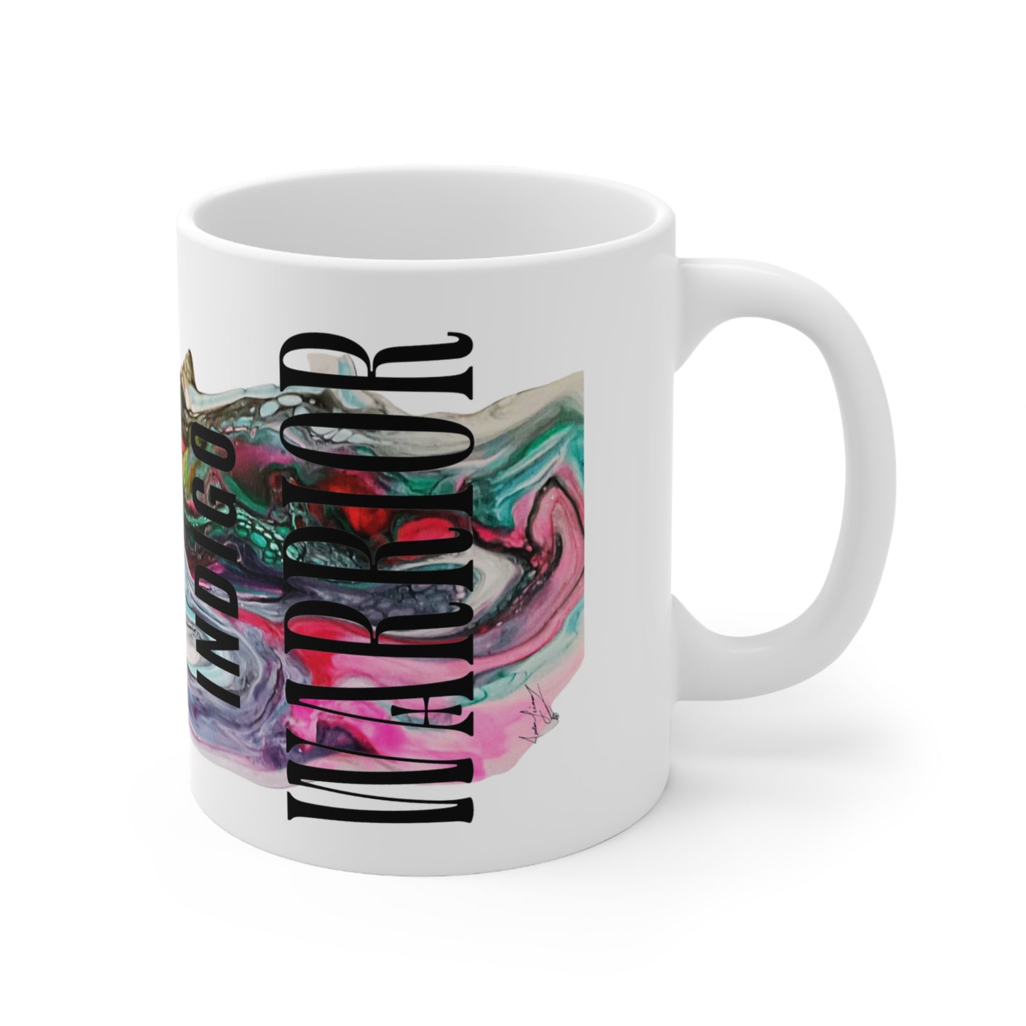 Mug - Fluid Art Two Faced Cat Indigo Warrior Coffee Mug