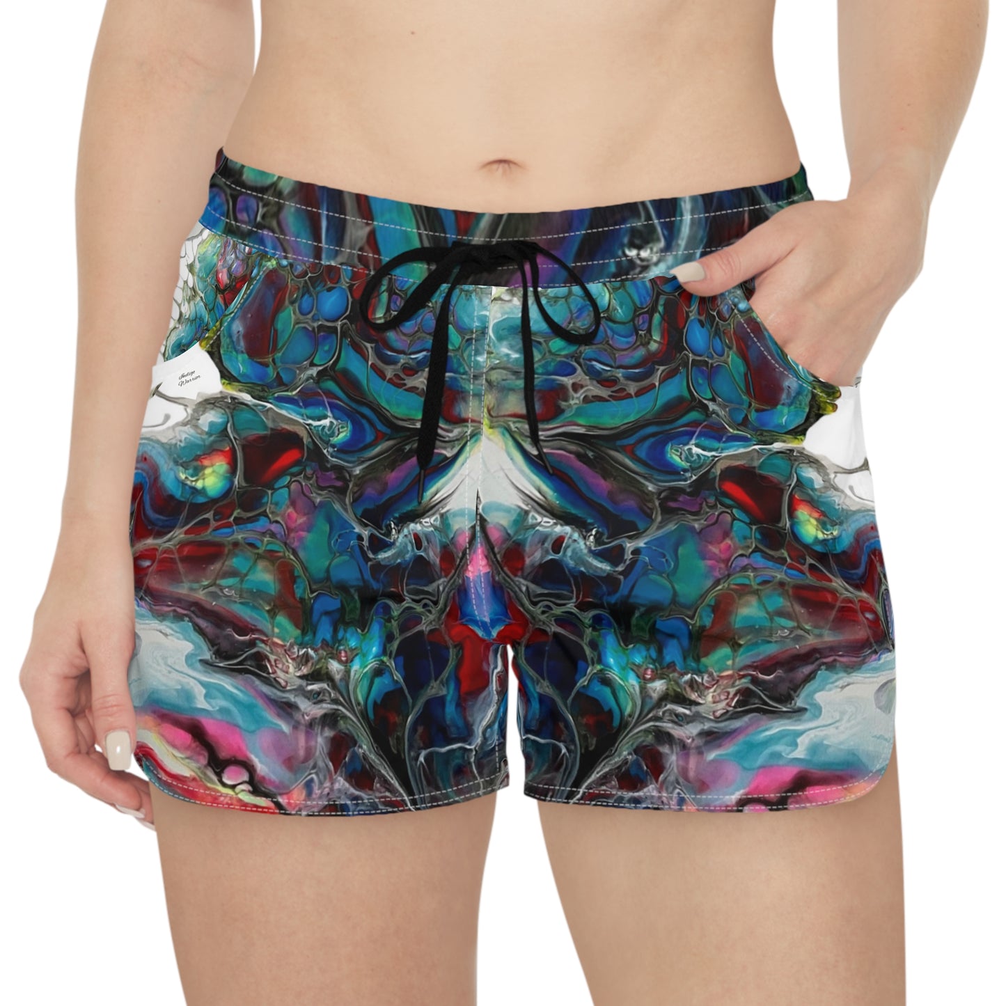 Fluid Art Shorts - Blue Purple Vivid Colors - Women's Shorts