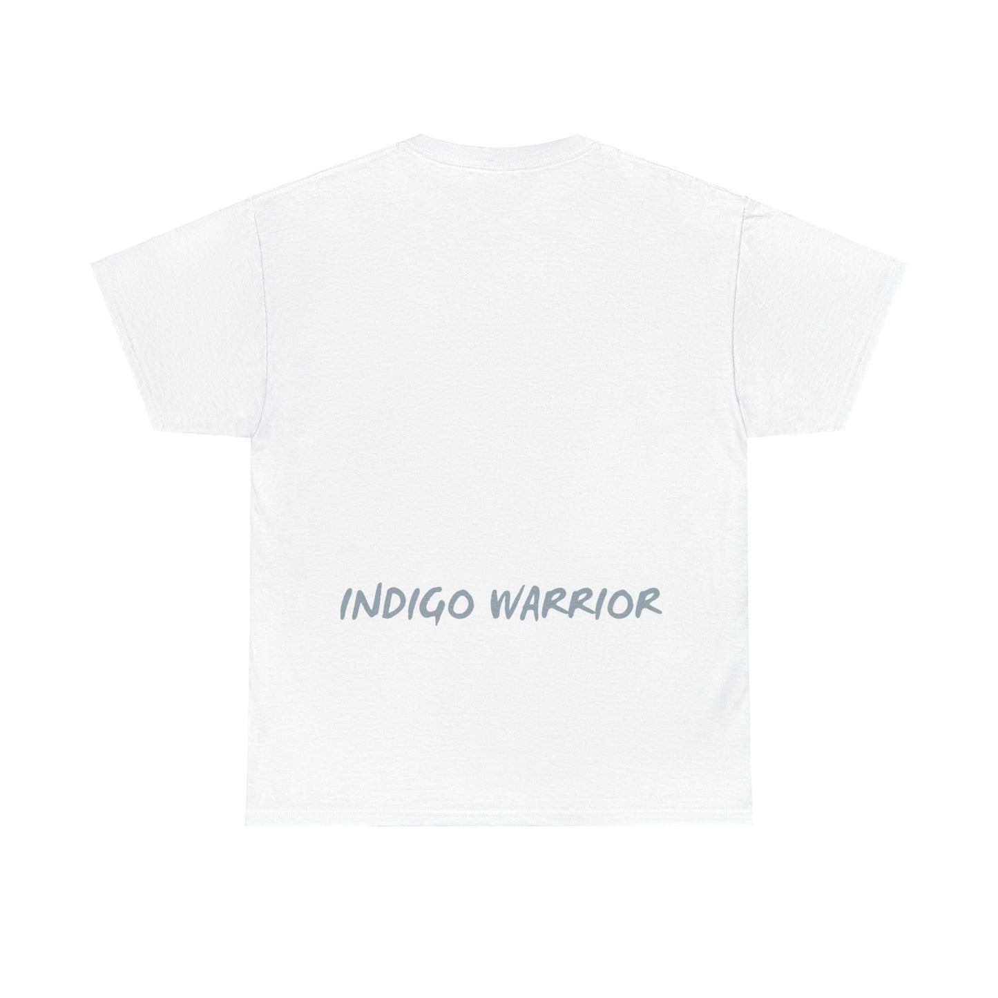 Indigo Warrior Cotton Tee - Green Alien Warrior Fluid Art Print