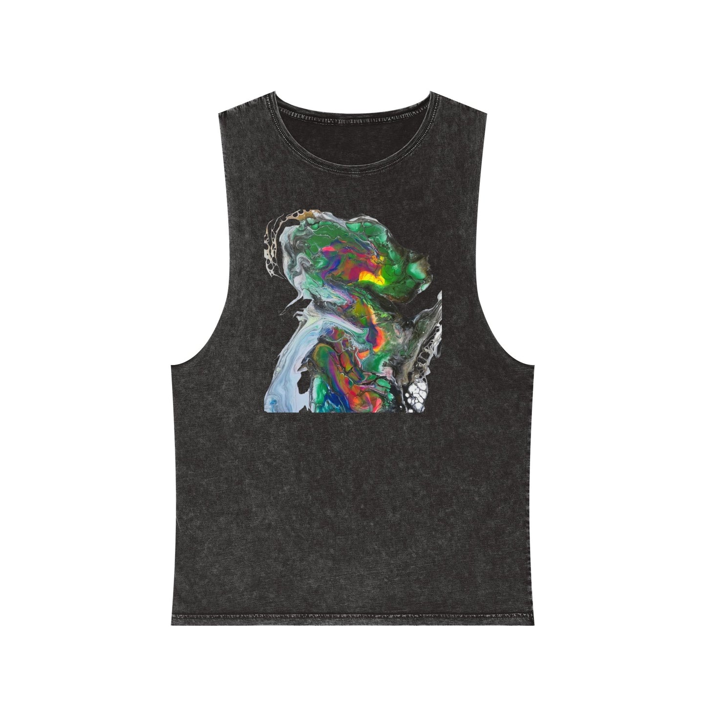 Green Alien Warrior Stonewash Tank Top