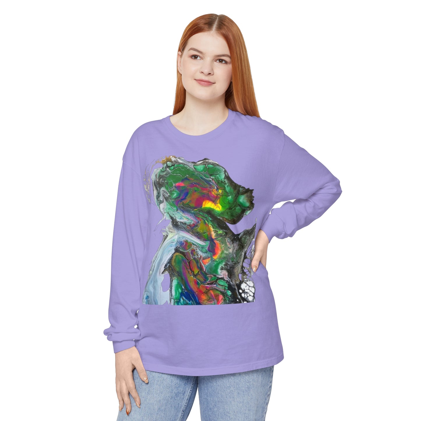 Indigo Warrior Green Alien Long Sleeve T-Shirt