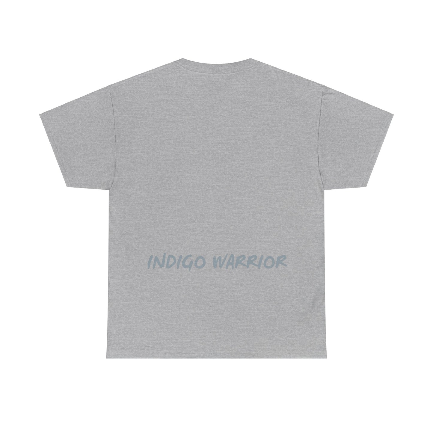Indigo Warrior Cotton Tee - Green Alien Warrior Fluid Art Print