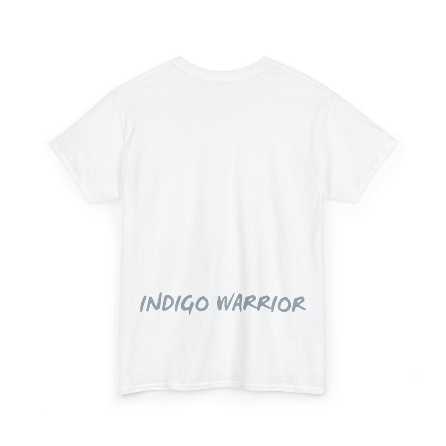 Indigo Warrior Cotton Tee - Green Alien Warrior Fluid Art Print