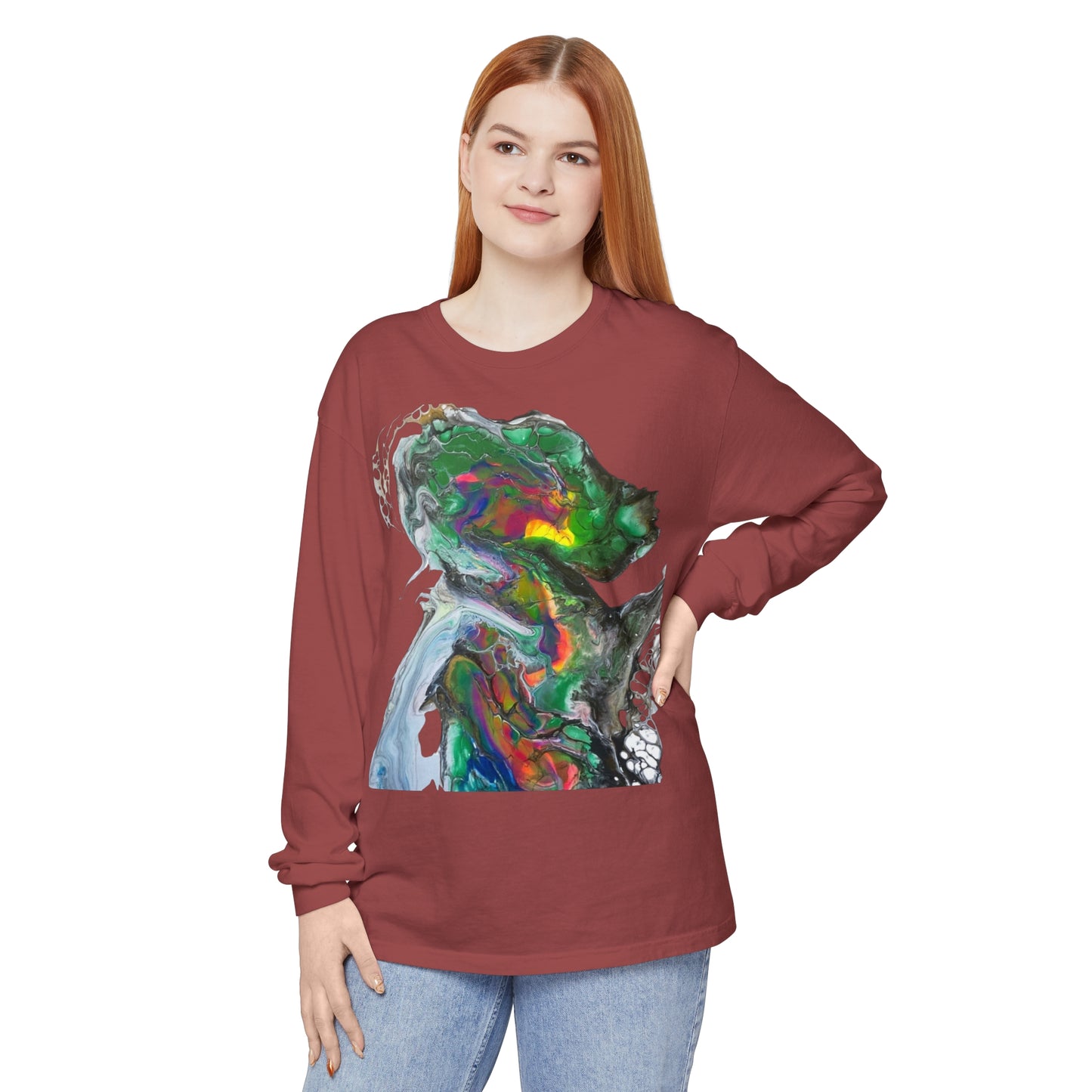 Indigo Warrior Green Alien Long Sleeve T-Shirt