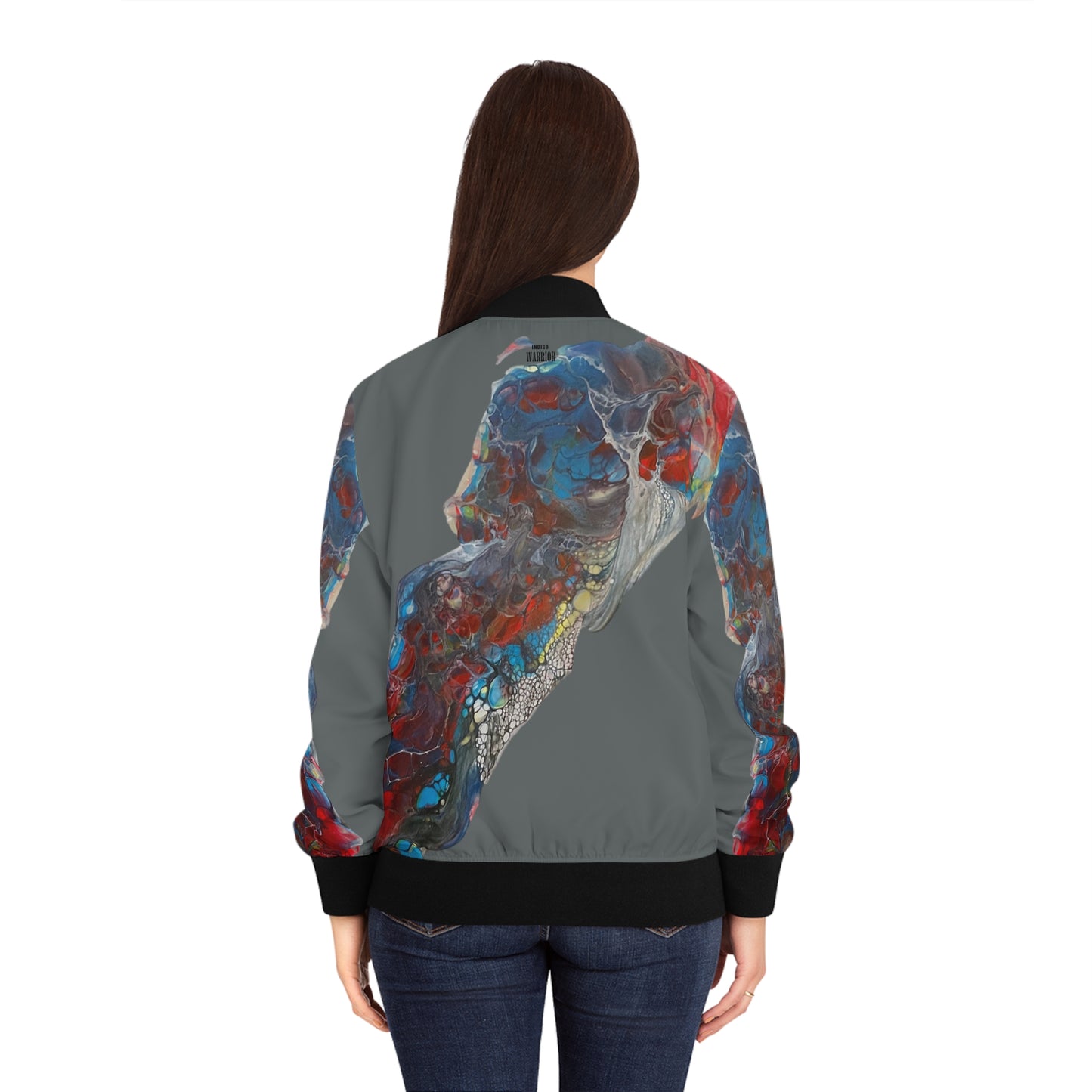 Grey Fluid Bomber Jacket