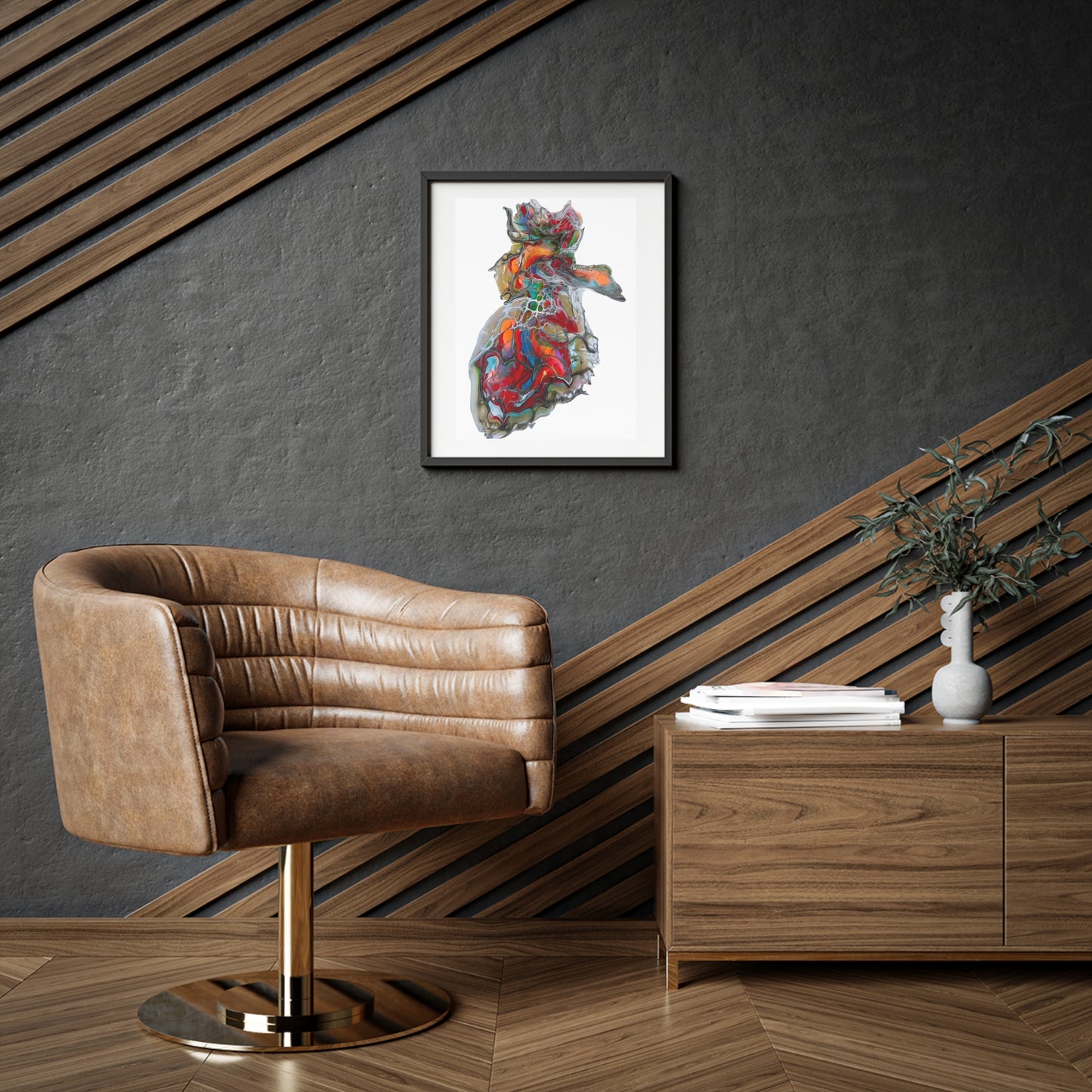 Framed Poster Print Miss Hippo Wall Art