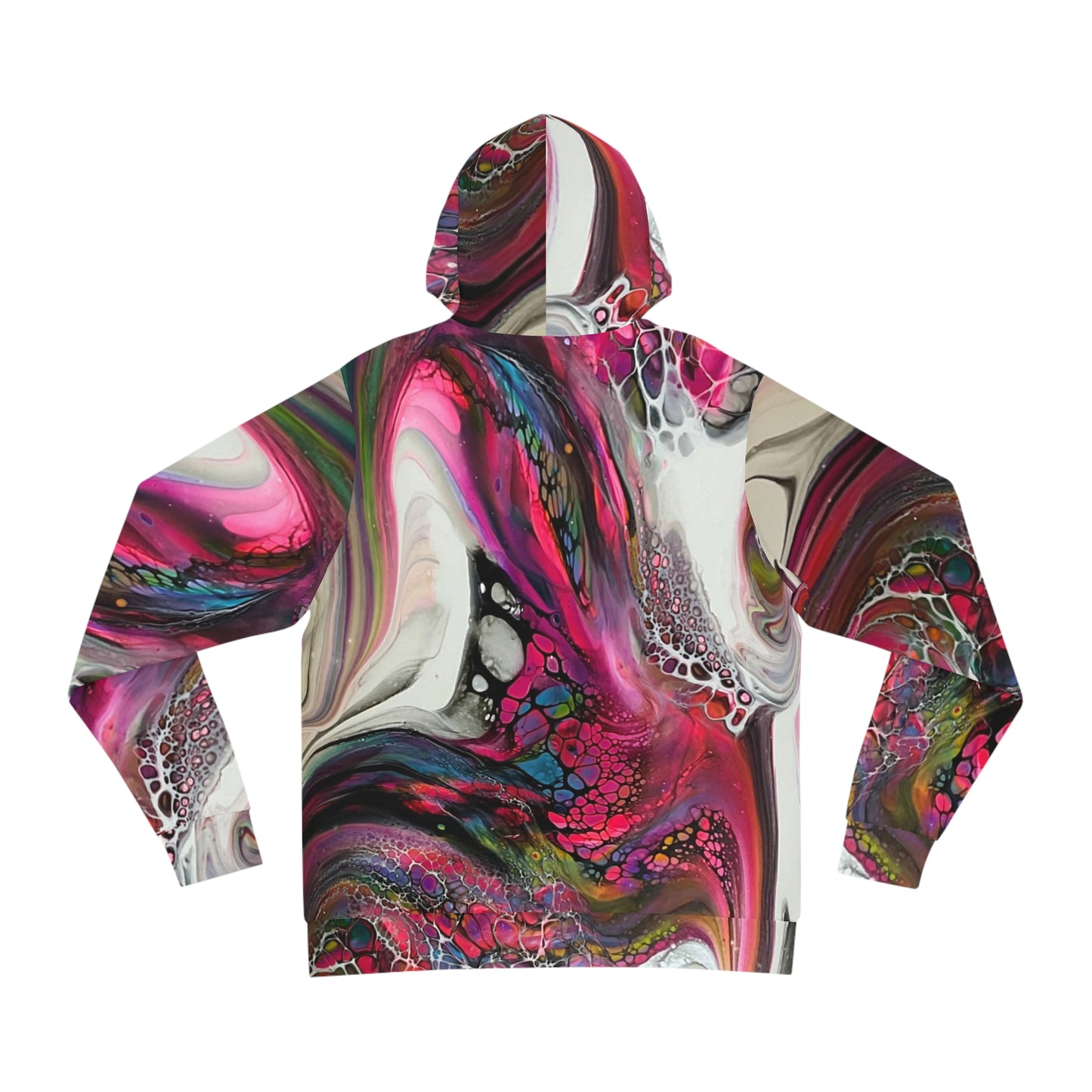 Fluid Print Hoodie in Bold Pink & Purple Colors