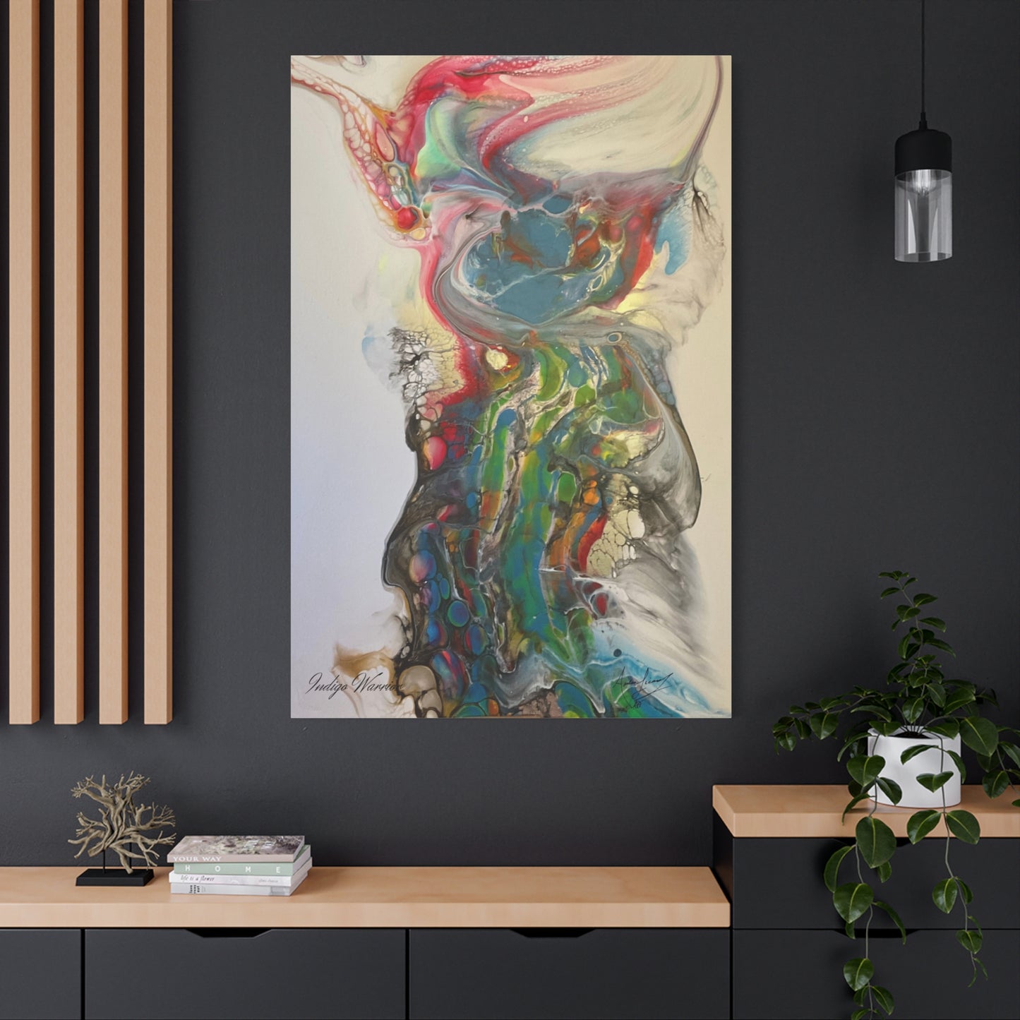 Canvas Wall Art - 'Miss Rhino' Fluid Art Print