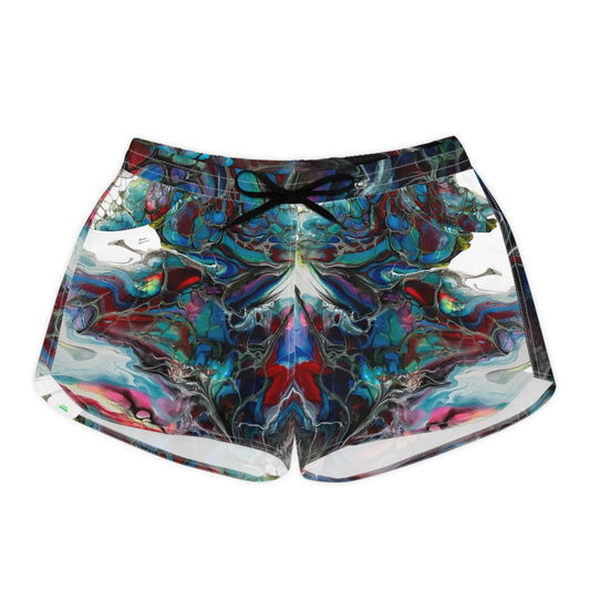 Fluid Art Shorts - Blue Purple Vivid Colors - Women's Shorts