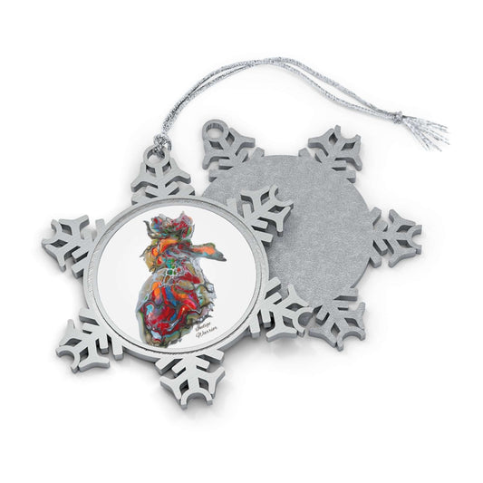Ornament - Pewter Christmas Decoration 'Miss Hippo'