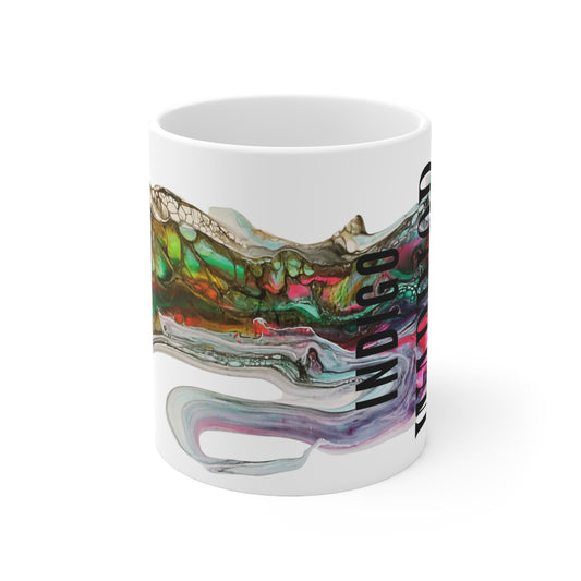 Mug - Fluid Art Two Faced Cat Indigo Warrior Coffee Mug