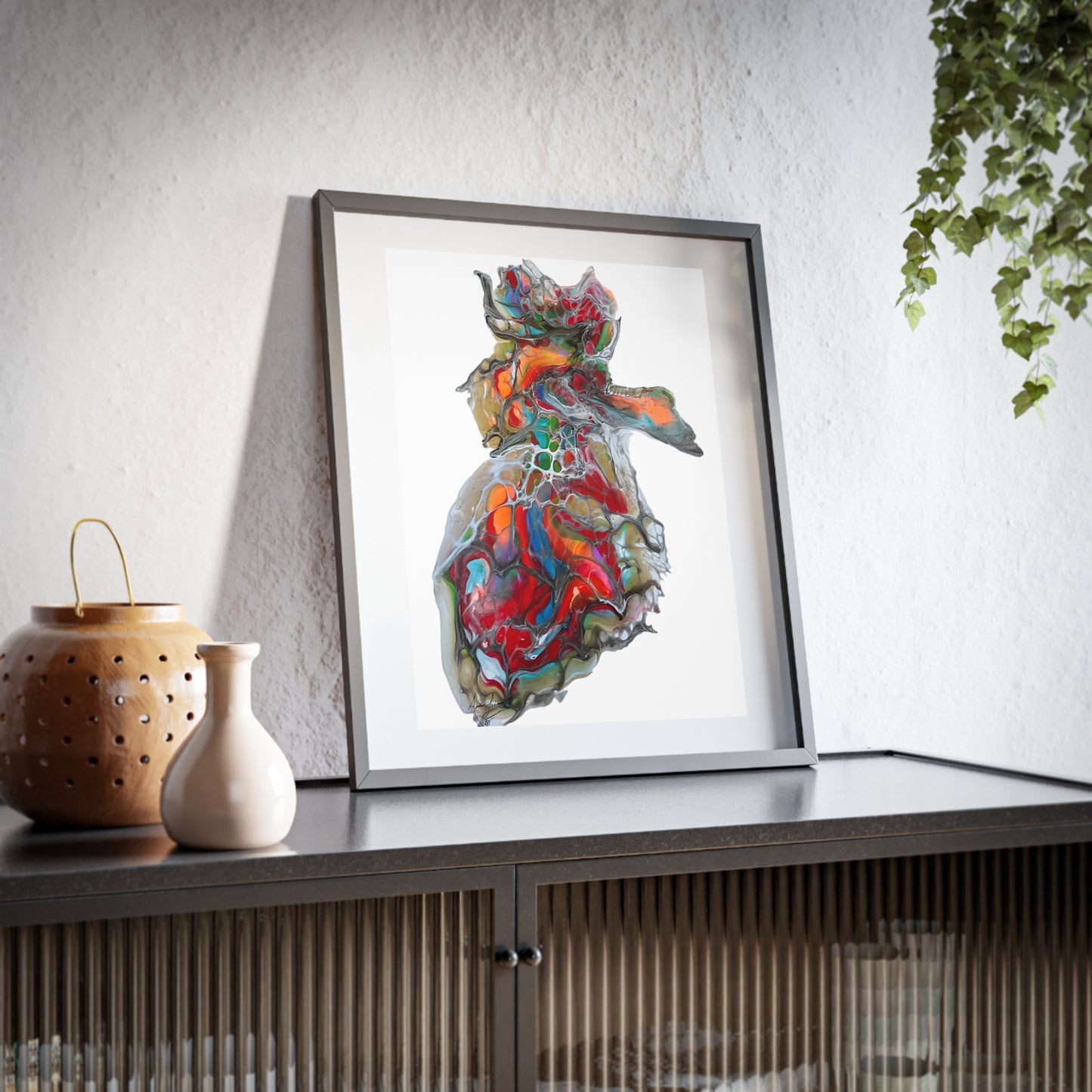 Framed Poster Print Miss Hippo Wall Art