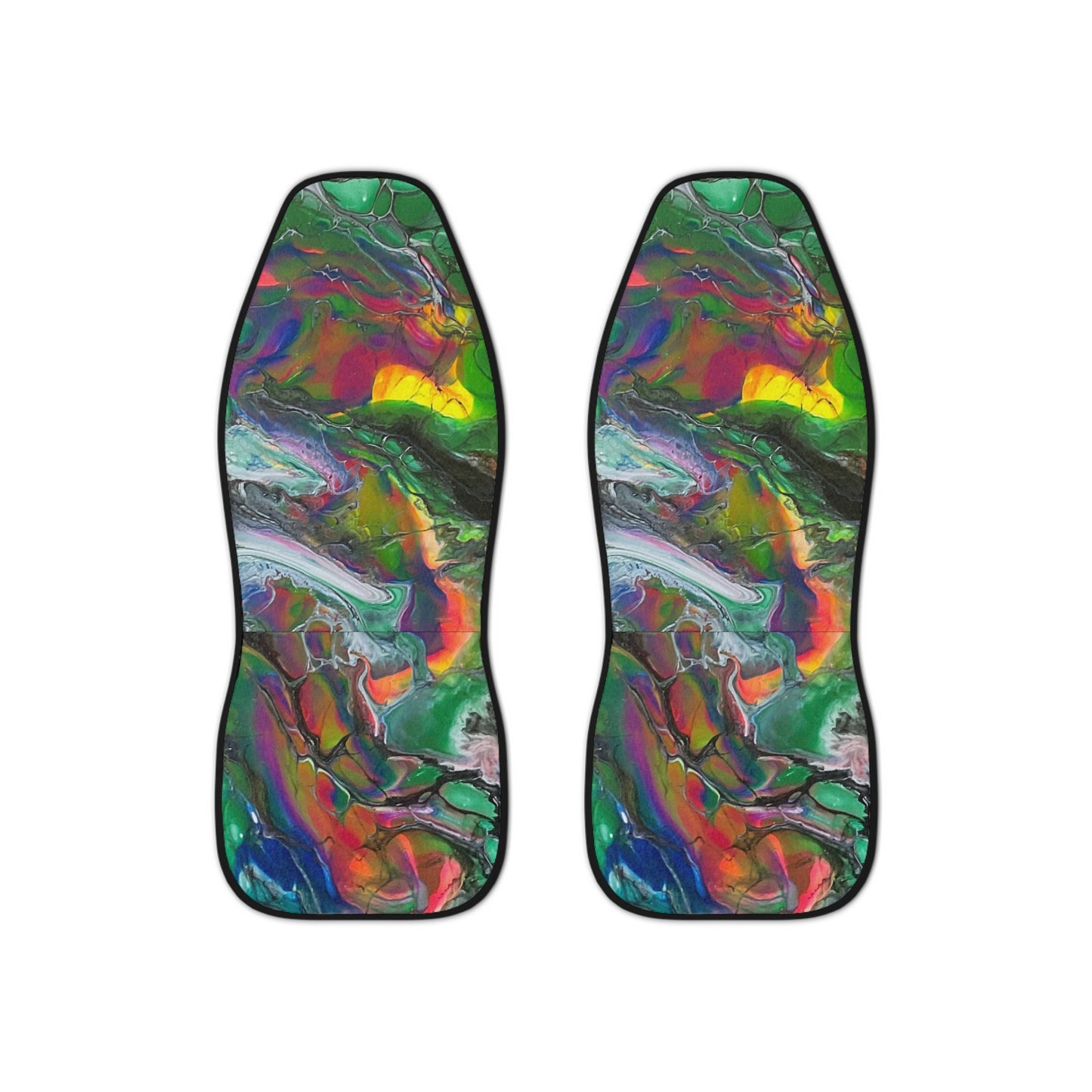 Car Seat Covers - Bright Vivid Colours Fluid Art Design