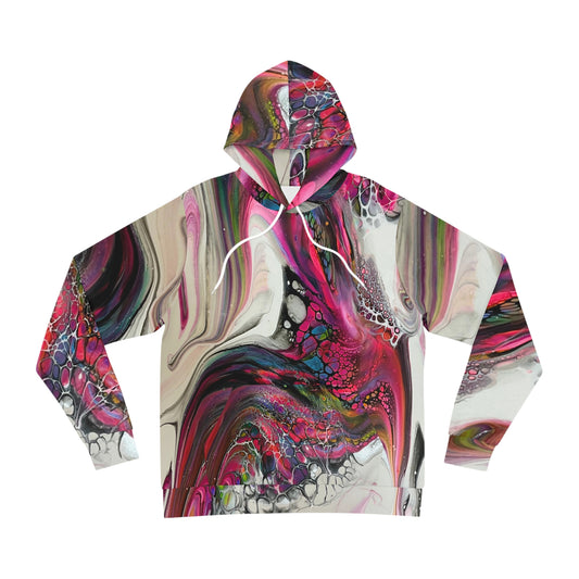 Fluid Print Hoodie in Bold Pink & Purple Colors