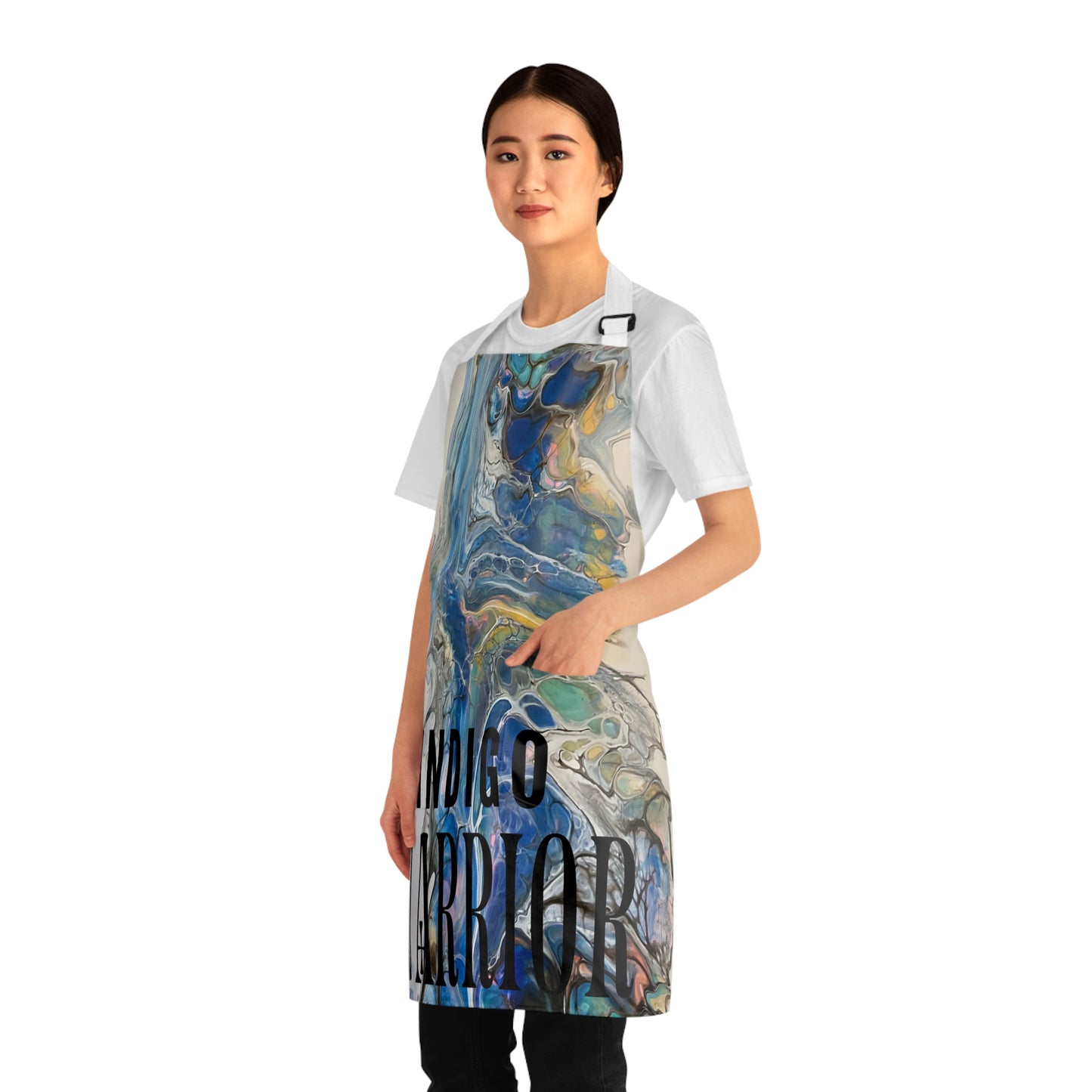 Indigo Warrior Apron - 'The Artist' Fluid Art Print