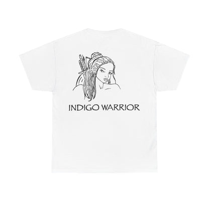 Cotton Tee for her, indigo warrior print