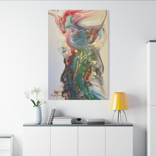 Canvas Wall Art - 'Miss Rhino' Fluid Art Print