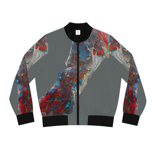 Grey Fluid Bomber Jacket