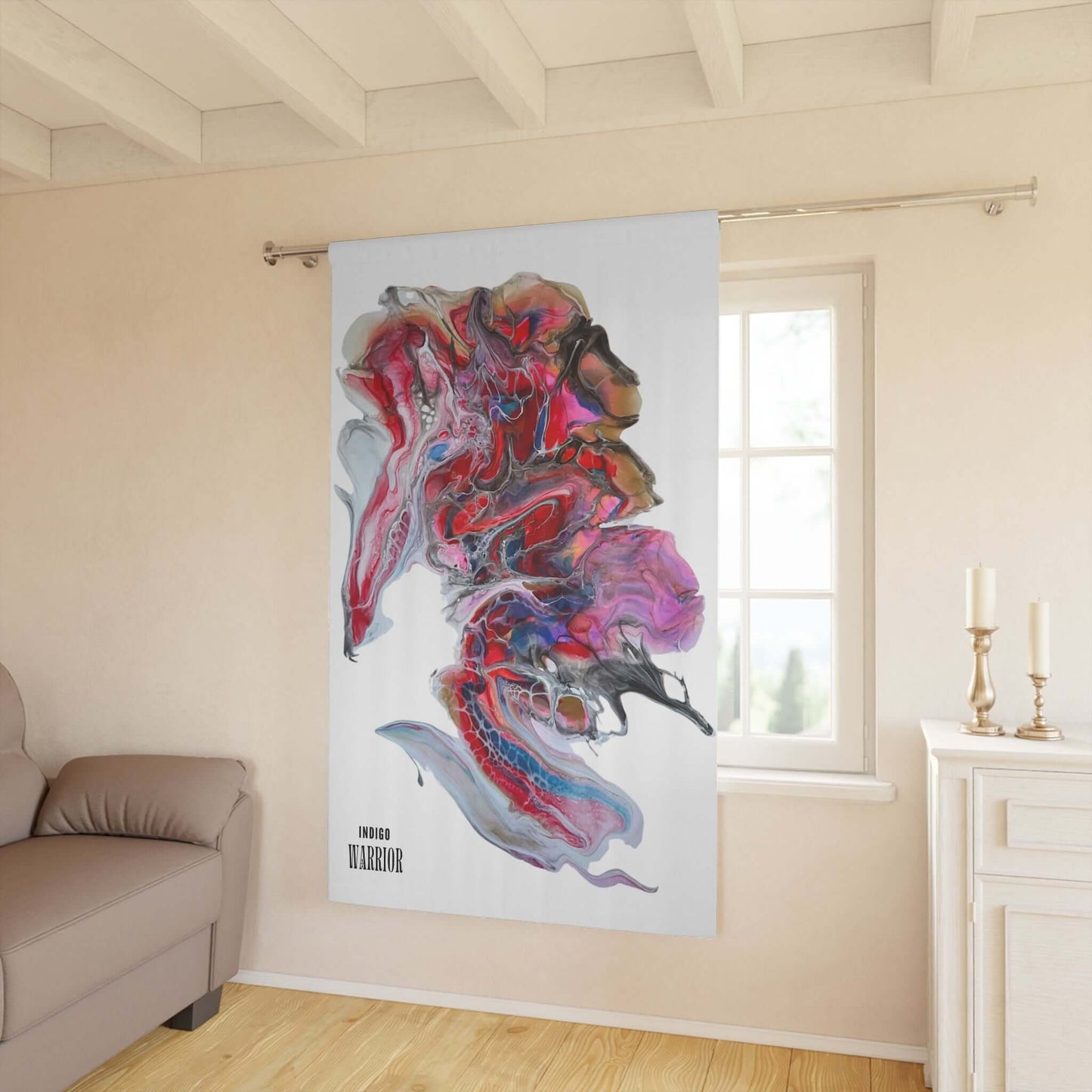 Vibrant Fluid Art 'Mumma Boon' Curtains