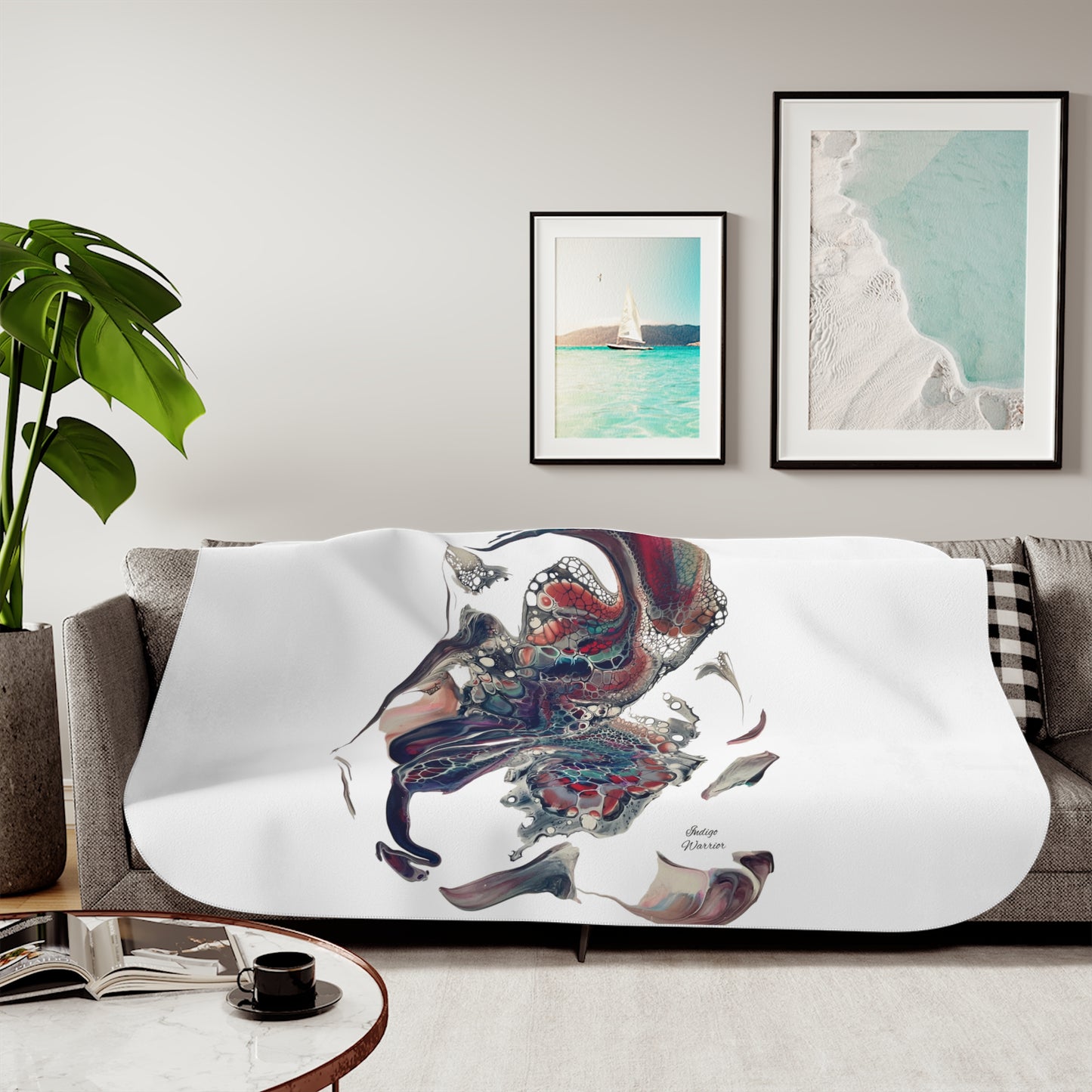 Sherpa Blanket Fluid Art 'Ele Warrior Knight'