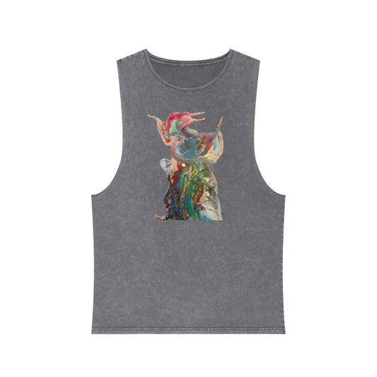 Indigo Warrior Stonewash Tank Top - Miss RHINO Print