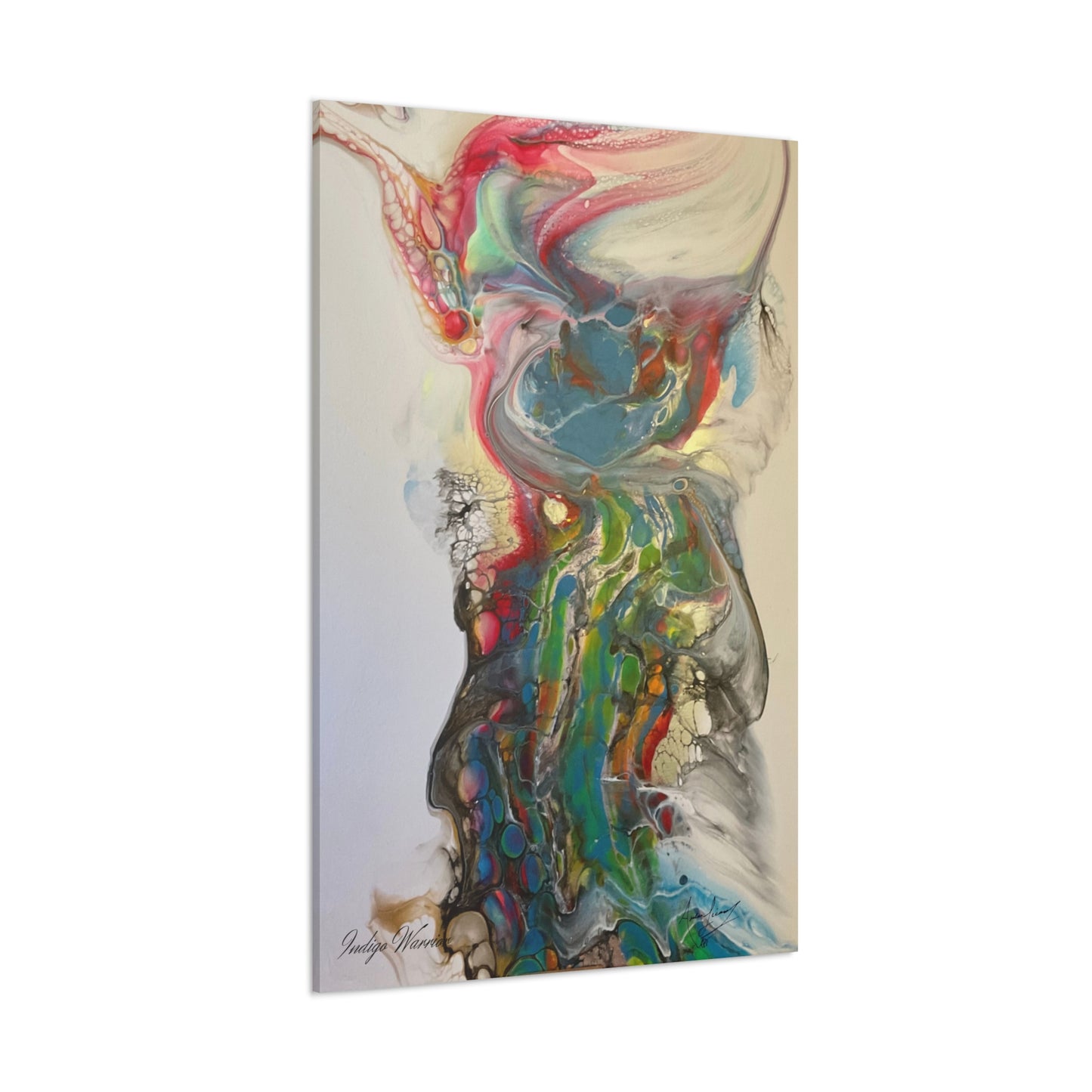 Canvas Wall Art - 'Miss Rhino' Fluid Art Print